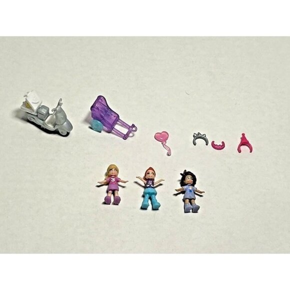 Polly Pocket 3 Mini Dolls 6 Mini Accessories Replacement‎ Parts Imaginative Play - Picture 1 of 8